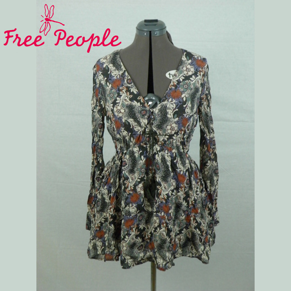 Free People Floral Tunic Small - Picture 1 of 7